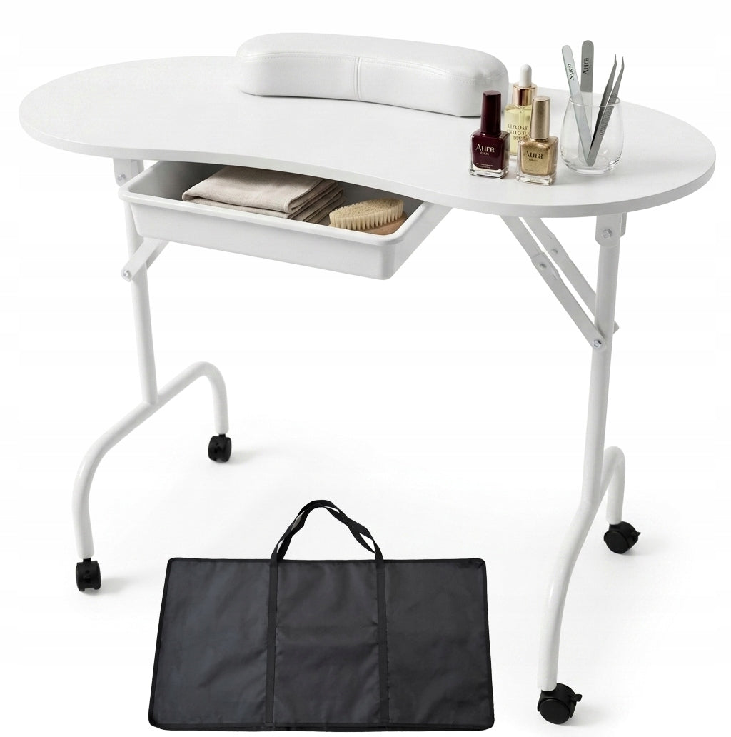 MOBILE COSMETIC DESK FOLDING TABLE NOT ONLY FOR MANICURE White