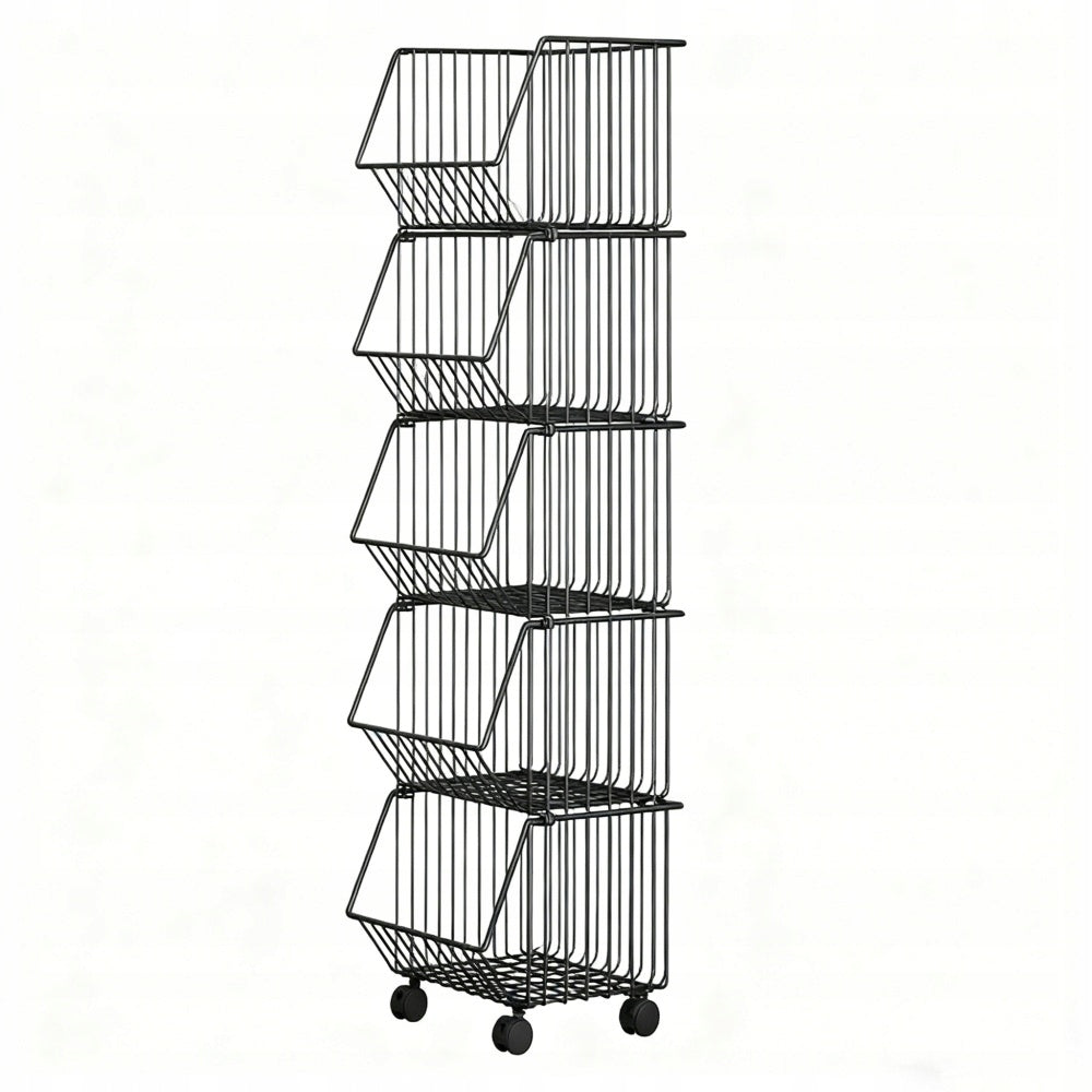 MOBILE RACK WITH KITCHEN BASKETS TROLLEY 5 LEVELS CABINET FOR KITCHEN Manufacturer code 0200370