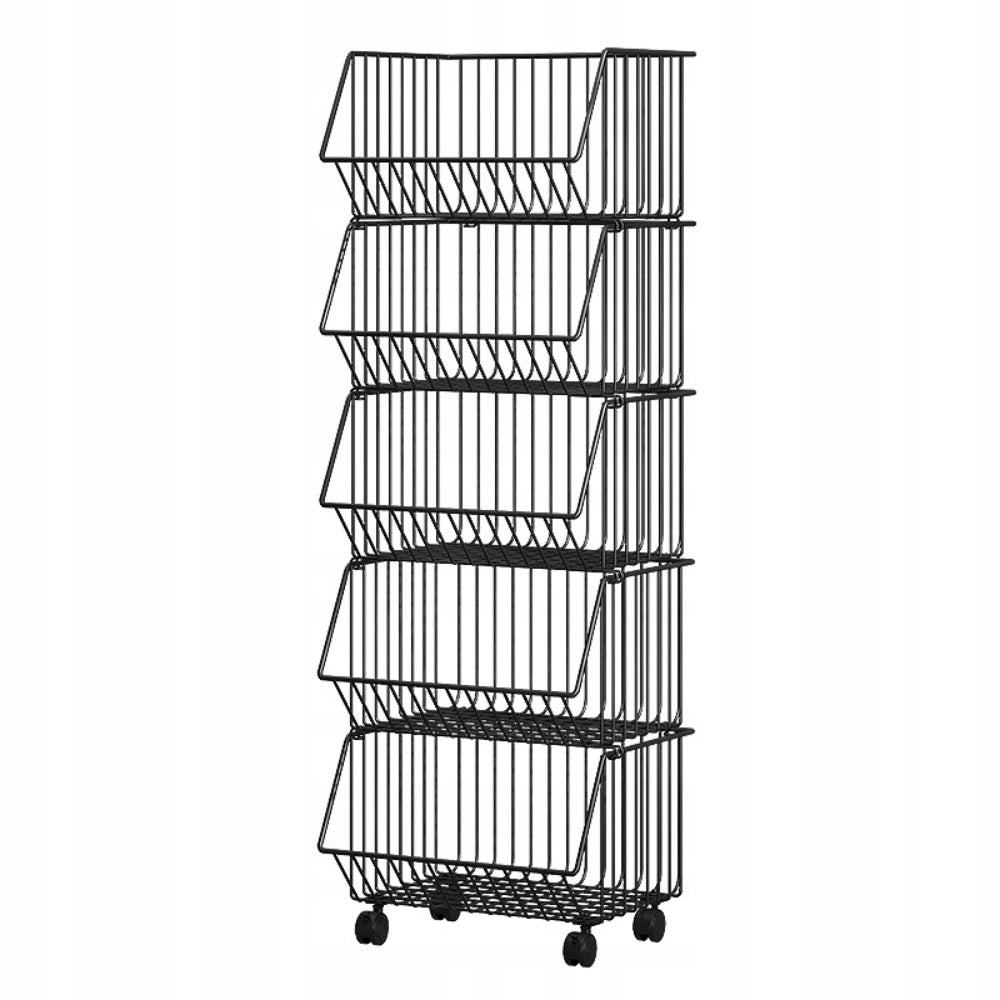 MOBILE RACK WITH KITCHEN BASKETS TROLLEY 5 LEVELS CABINET FOR KITCHEN Packaging status original
