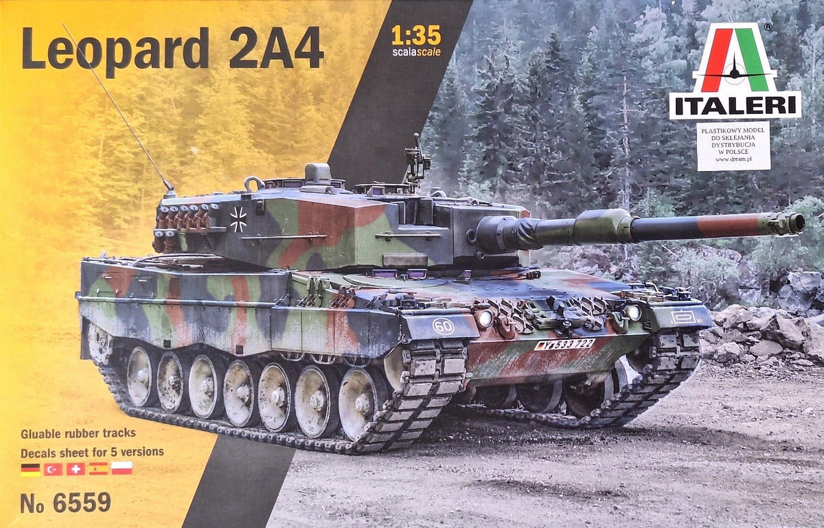 MODEL tank for assembly LEOPARD 2A4 Scale 1:35 + paints, primer, varnish... Packaging status original