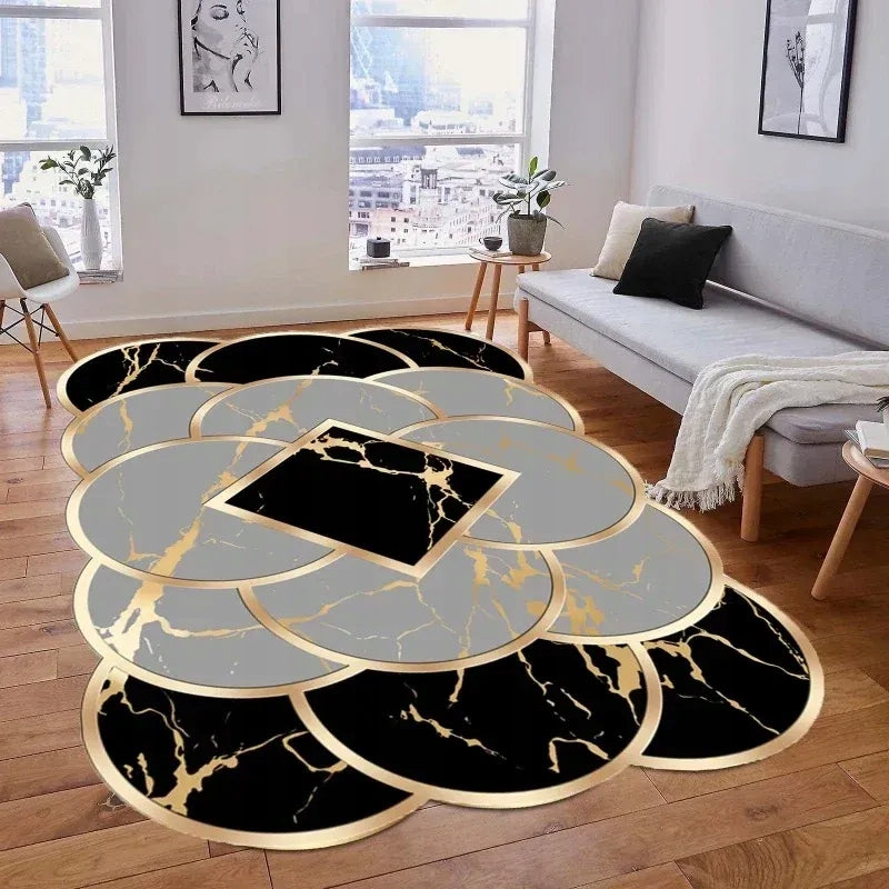 MODERN CARPET MARBLE CIRCLES IRREGULAR FOR LIVING ROOM DESIGN PREMIUM 140X200 Brand no brand