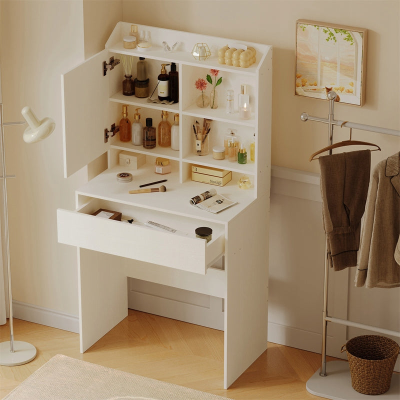 MODERN DRESSING TABLE COSMETIC WITH OPENING MIRROR LOFT DRAWER GLAMOUR Furniture width 70 cm