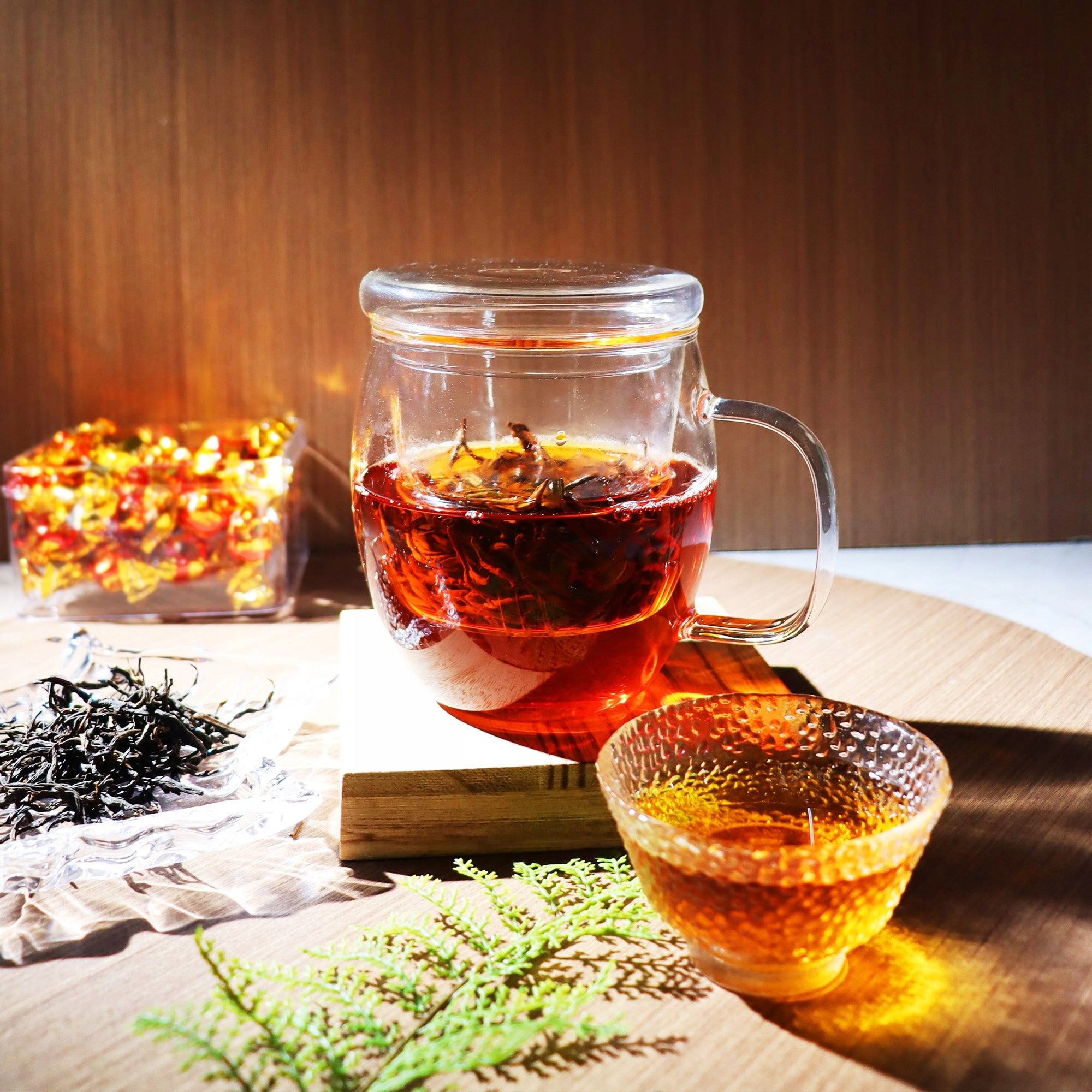 MODERN GLASS MUG WITH TEA INFUSER HERBS 580ml GLASS CARTRIDGE Packaging status original