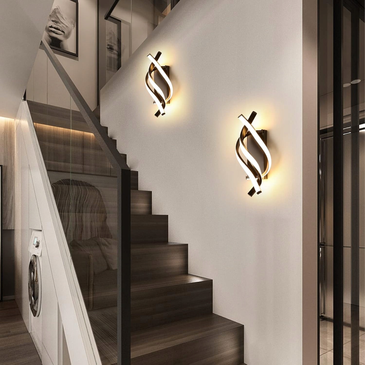 MODERN INDOOR WALL LAMP 22 IN, OUTDOOR SPIRAL WALL LAMP Manufacturer code Nowoczesna lampa ścienna