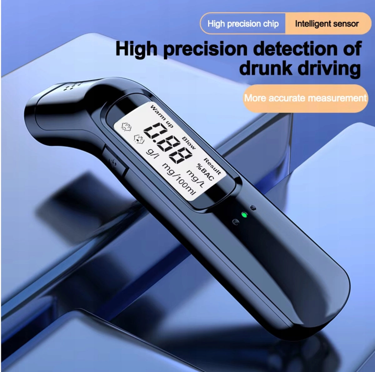 MODERN NON-CONTACT BREATHALYZER MOUTHLESS LED DIGITAL DISPLAY v2.1 Packaging status original