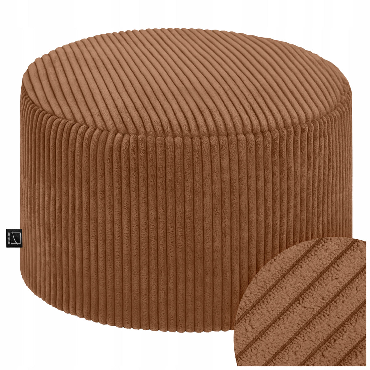 MODERN POUF POUF SEAT 45 CM ROUND FOR LIVING ROOM FOOTREST SOFT