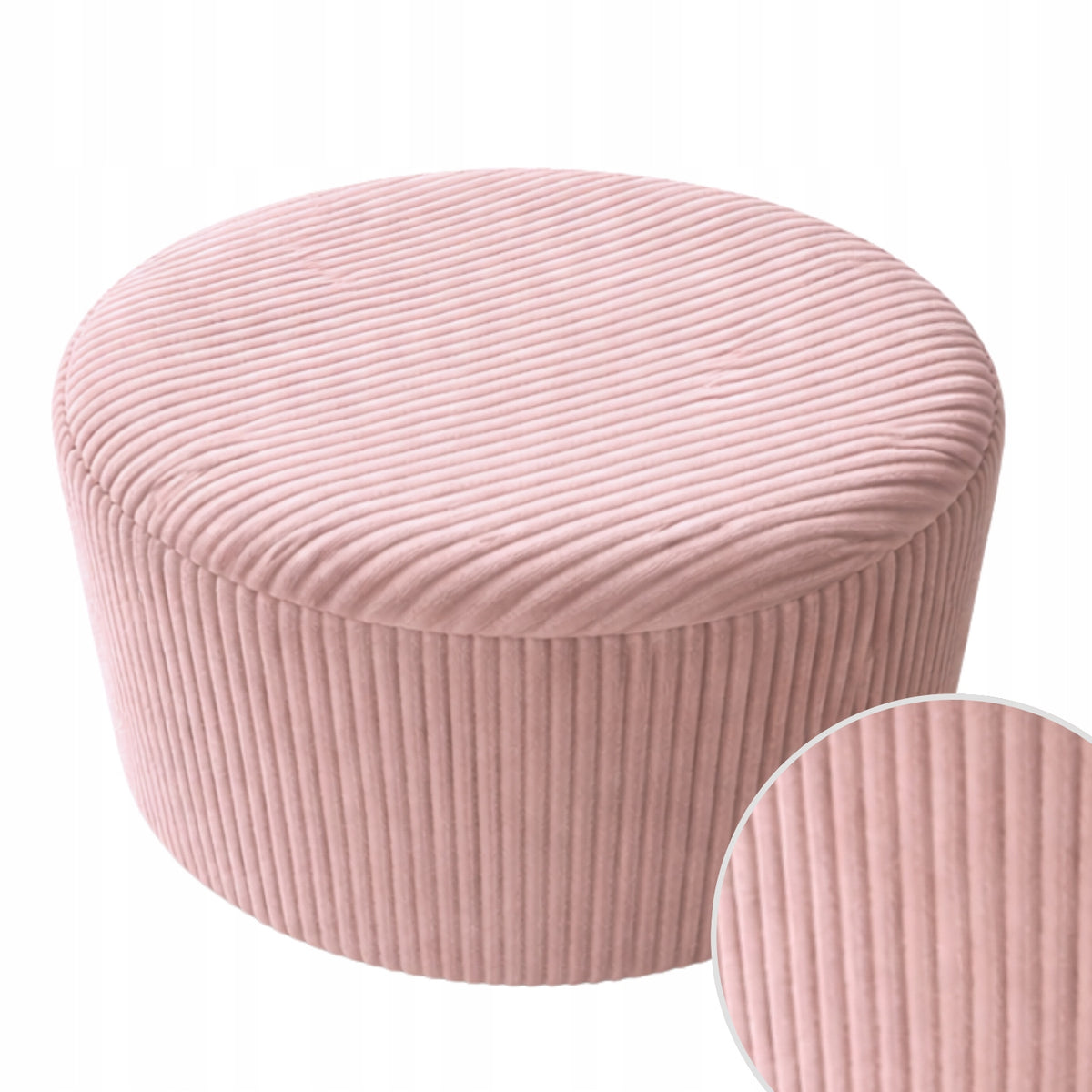MODERN POUF ROUND 45 CM SEAT FOOTREST FOR LIVING ROOM REMOVAL COVER Packaging status original