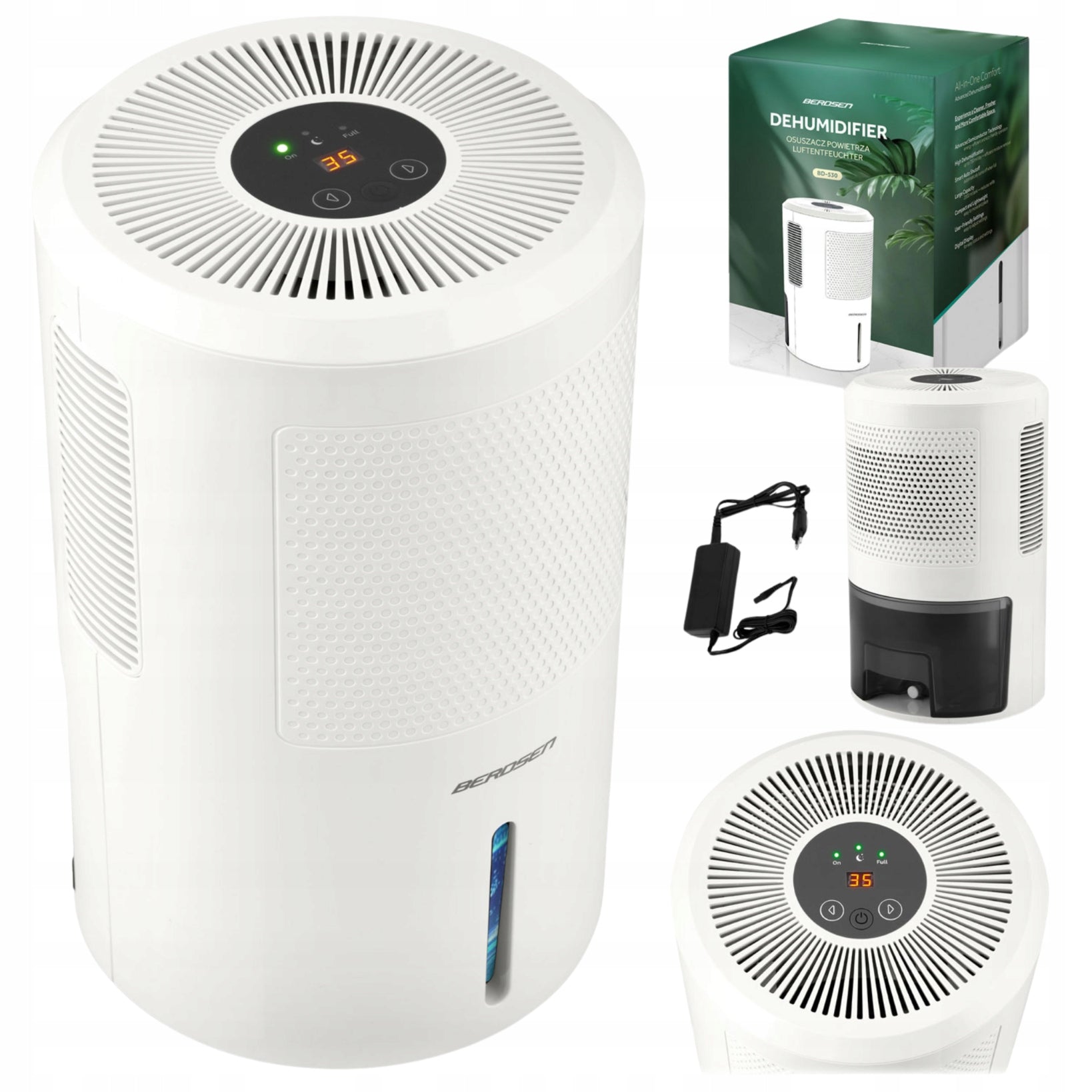 MOISTURE ABSORBER HOUSEHOLD DEHUMIDIFIER QUIET 34dB 60W LED TIMER