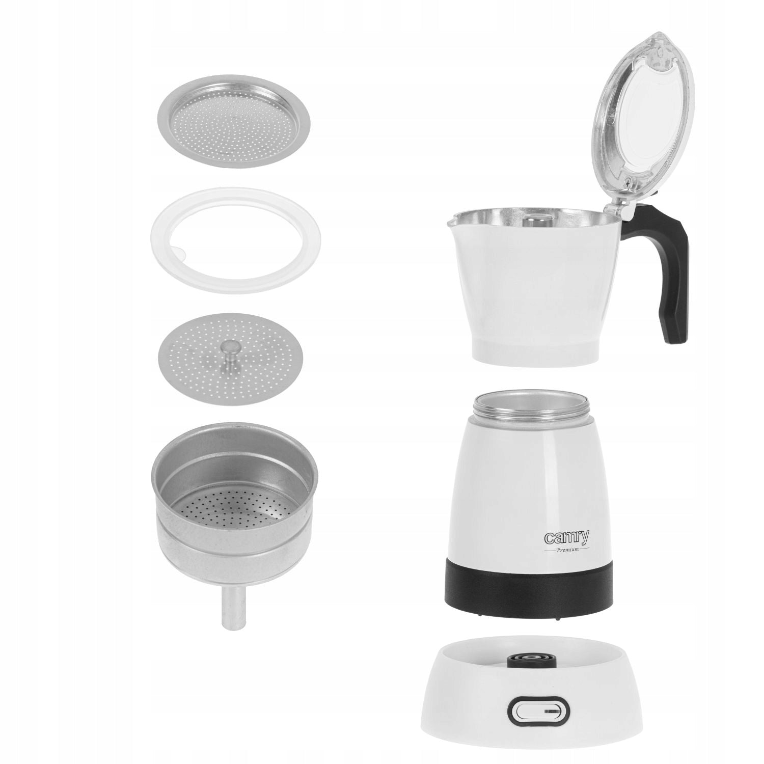MOKA ELECTRIC COFFEE MAKER 300ml FOR 6 CUPS OF COFFEE NO STOVE REQUIRED Material aluminum