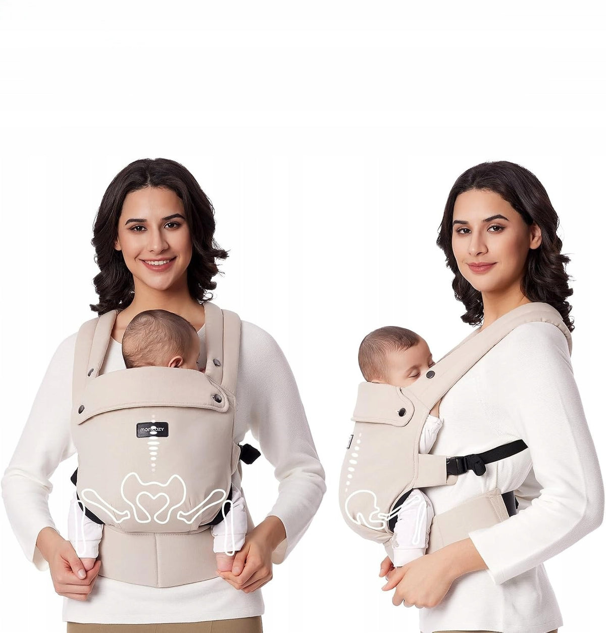 MOMCOZY Ergonomic Carrier Comfortable Lightweight 3-20 kg for babies khaki Manufacturer code BC001-KC00NB-A