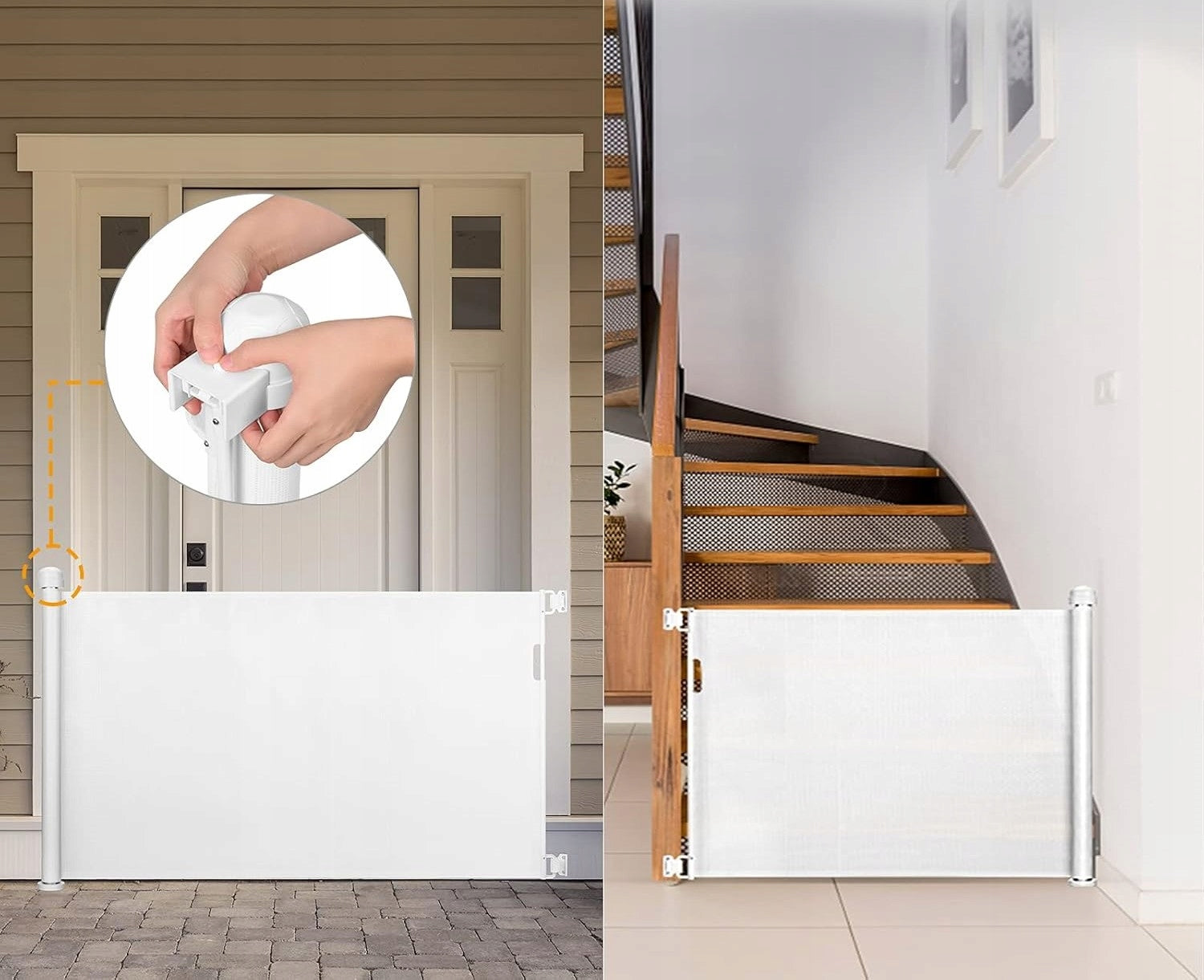 MOMCOZY SECURITY GATE FOR STAIR DOOR BLIND 140CM White Brand Momcozy