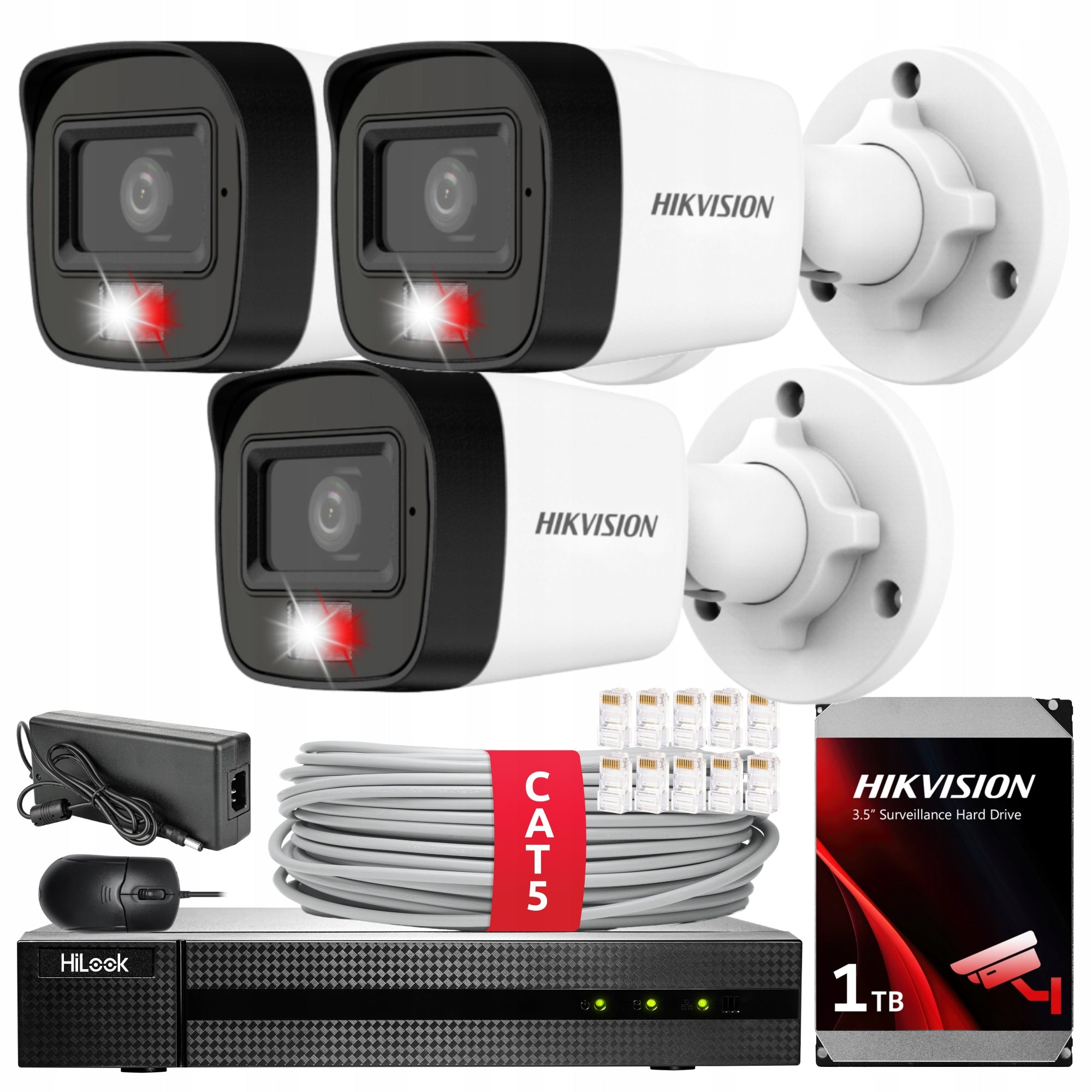 MONITORING KIT 3X IP IPC-B141H-C 4MPx IP67 HiLook by Hikvision