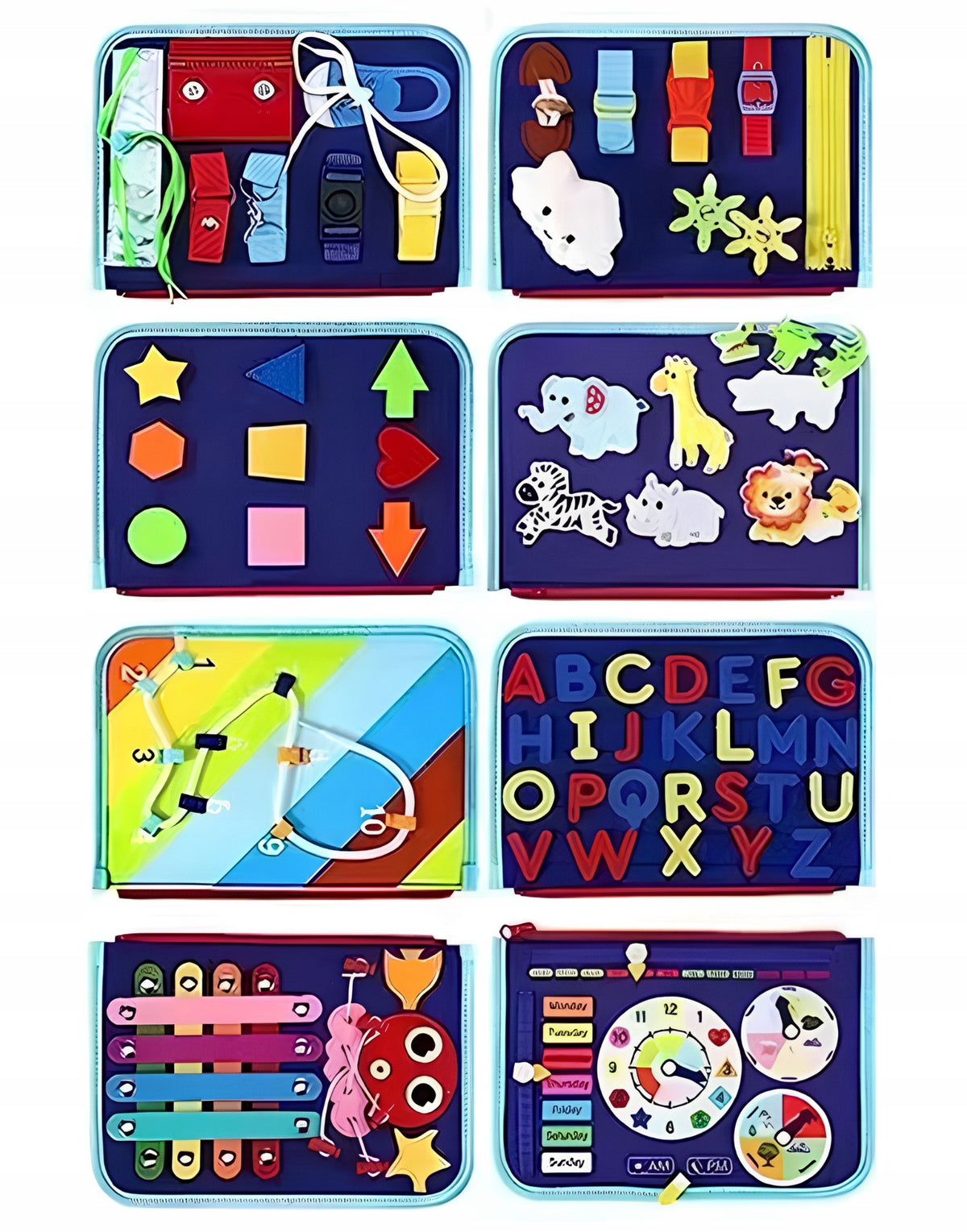 MONTESSORI BUSY BOOK SENSORY ACTIVITY BOARD TODDLER LEARNING TOY 8 PAGES Brand Regmag