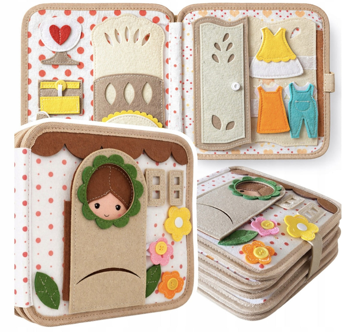 MONTESSORI EDUCATIONAL SENSORY MANIPULATION BOOK WITH MIRROR