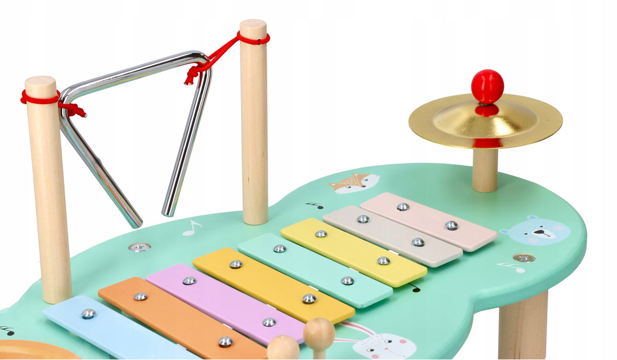 MONTESSORI INSTRUMENT FOR CHILD MUSICAL wooden cymbals drum 4in1 Brand Adam Toys