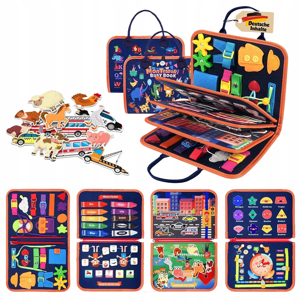 MONTESSORI MANIPULATION BOARD EDUCATIONAL SENSORY BOOK Packaging status original