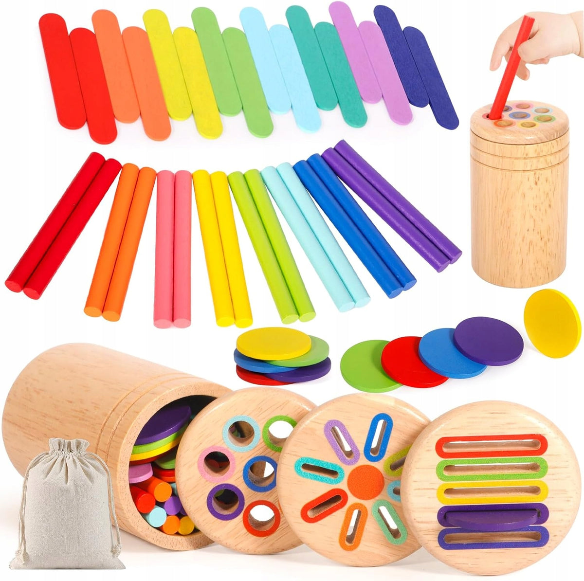 MONTESSORI SORTING TOY FOR KIDS LEARNING COLORS, EDUCATIONAL GAME