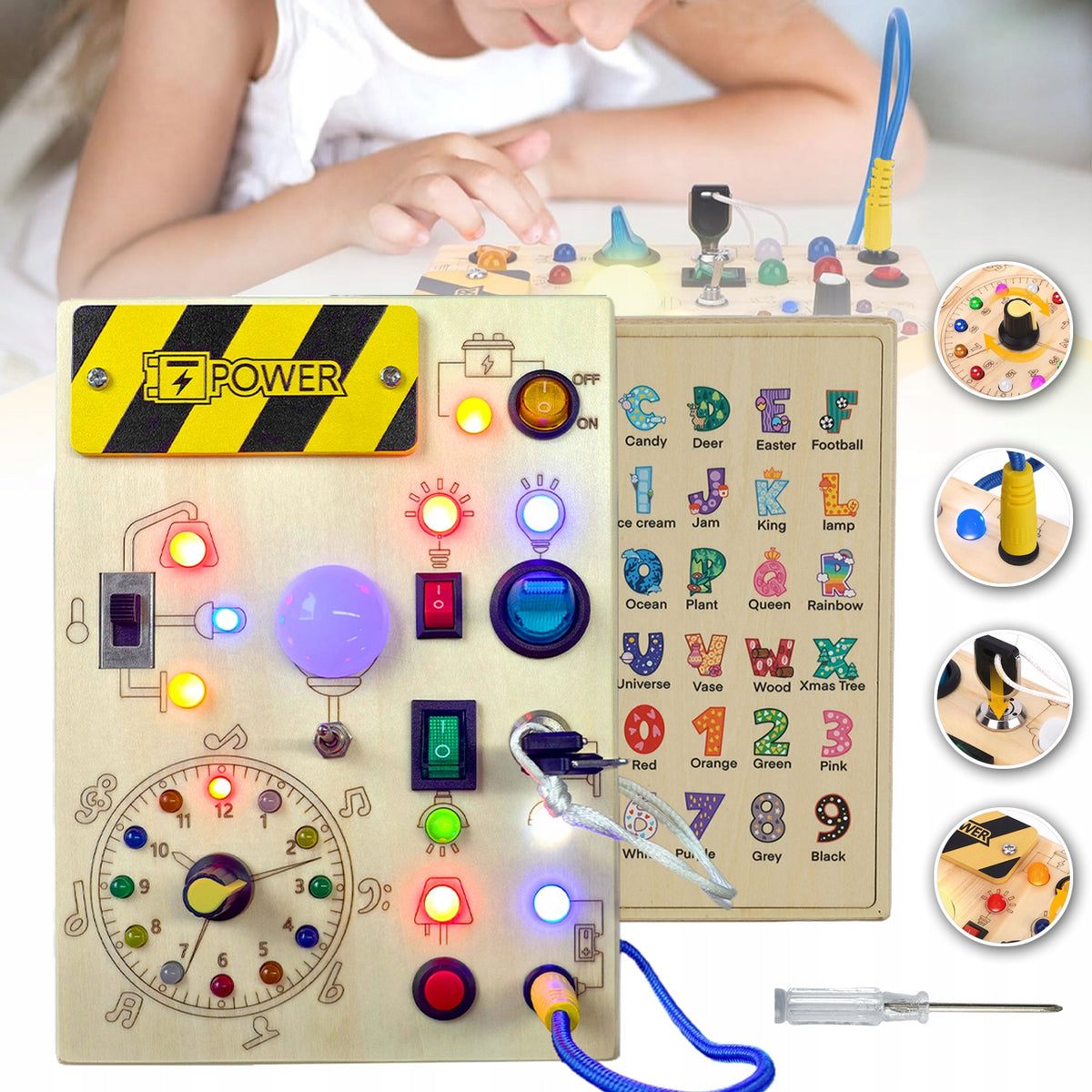 MONTESSORI TOY, ACTIVITY BOARD, SENSORY BABY TOY