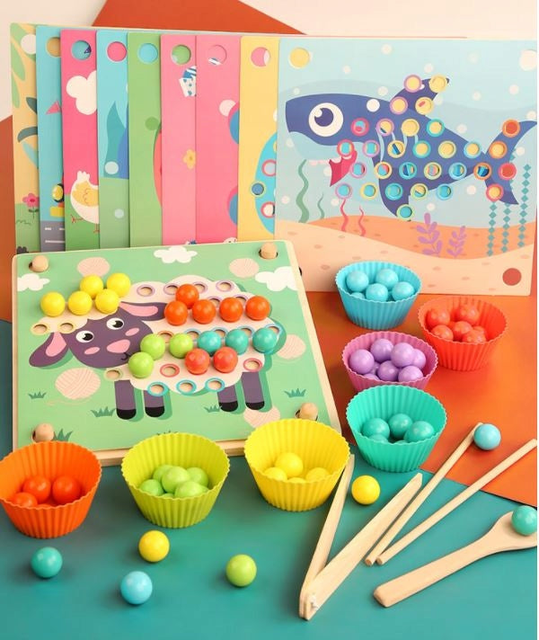 MONTESSORI WOODEN PUZZLE WITH BALLS WOODEN SORTER GAME PUZZLE KIDS Brand KIDINO