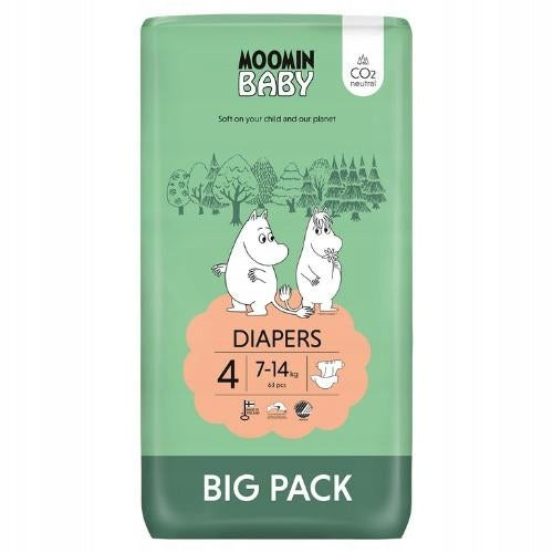 MOOMIN BABY Diapers Organic diapers size 4, 7-14kg, 63 pcs.