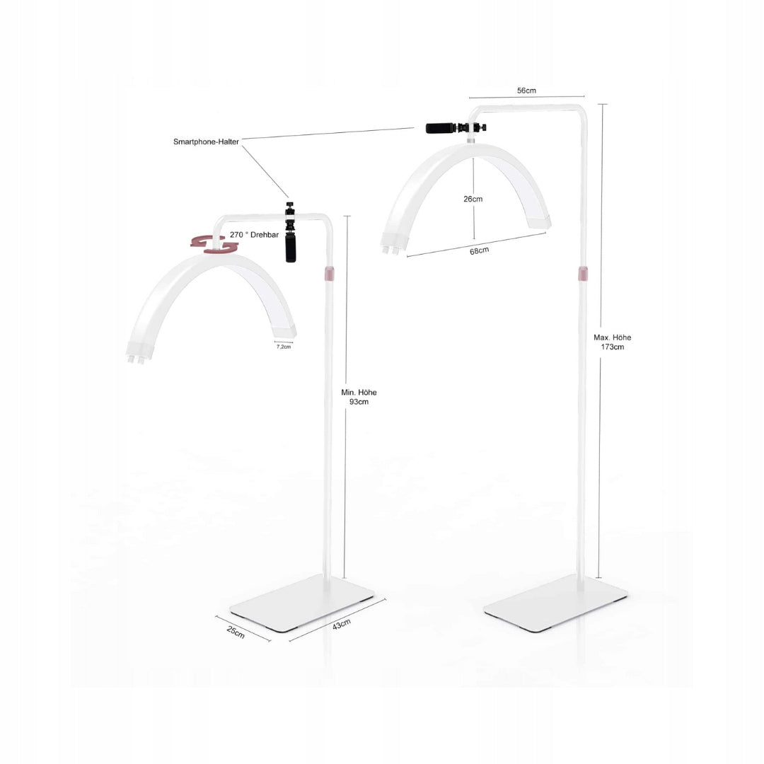 MOON Cosmetic Floor Lamp for Eyelash Extensions PLATINUM G White Manufacturer code Lampa kosmetyczna podłogowa