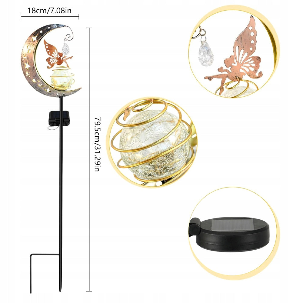 MOON SOLAR LAMP FOR BALCONY, OUTDOOR GARDEN LIGHT ORNAMENTS Brand no brand
