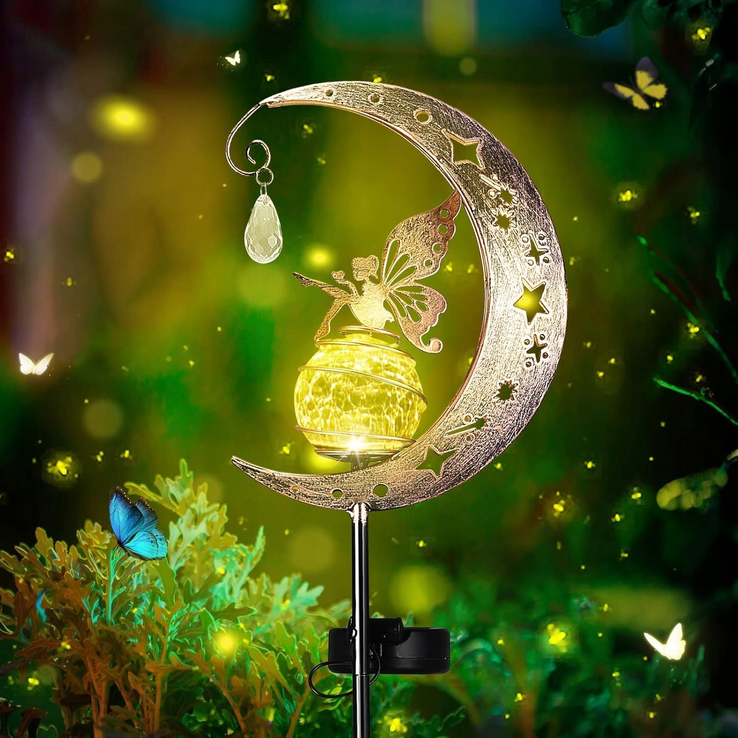 MOON SOLAR LAMP FOR BALCONY, OUTDOOR GARDEN LIGHT ORNAMENTS