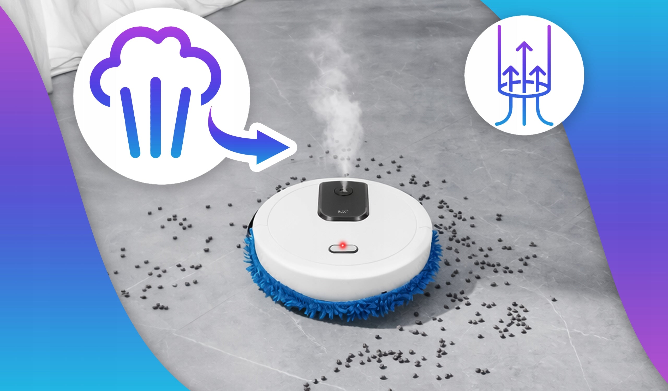 MOP CLEANING ROBOT MOPPING ROBOT WET/DRY + HUMIDIFICATION Model ROBOT SPRZĄTAJĄCY MOPUJĄCY K-555/RO-23 totalstore