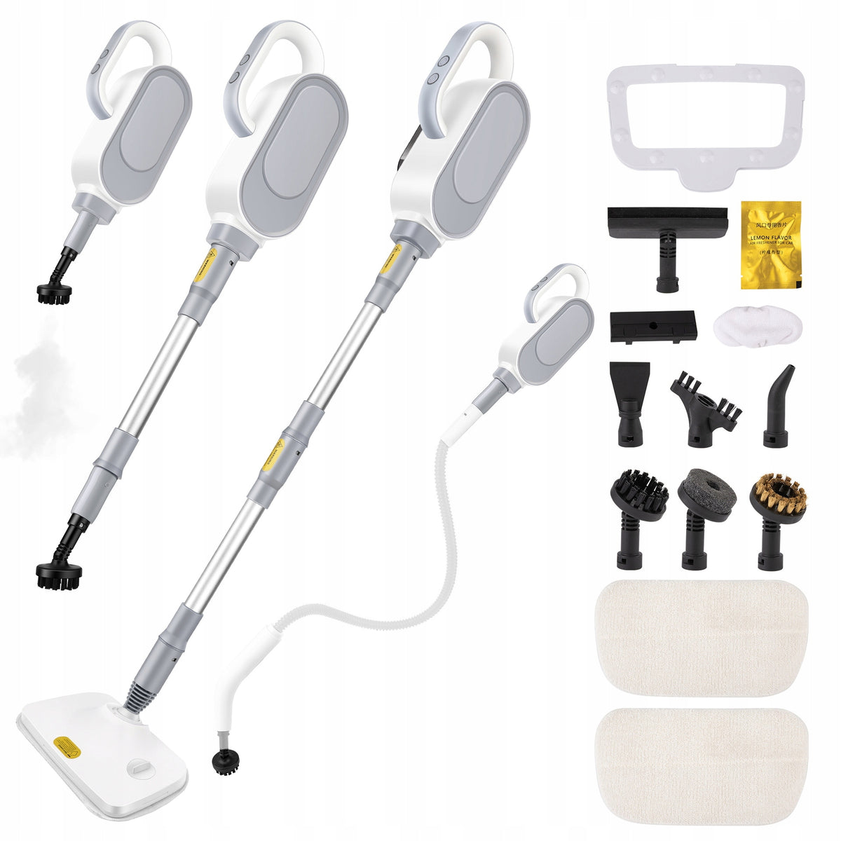 MOP PAROWY WIELOFUNKCYJNY 14 KOŃCÓWEK 2 NAKŁADKI 1500W 3.5 BAR