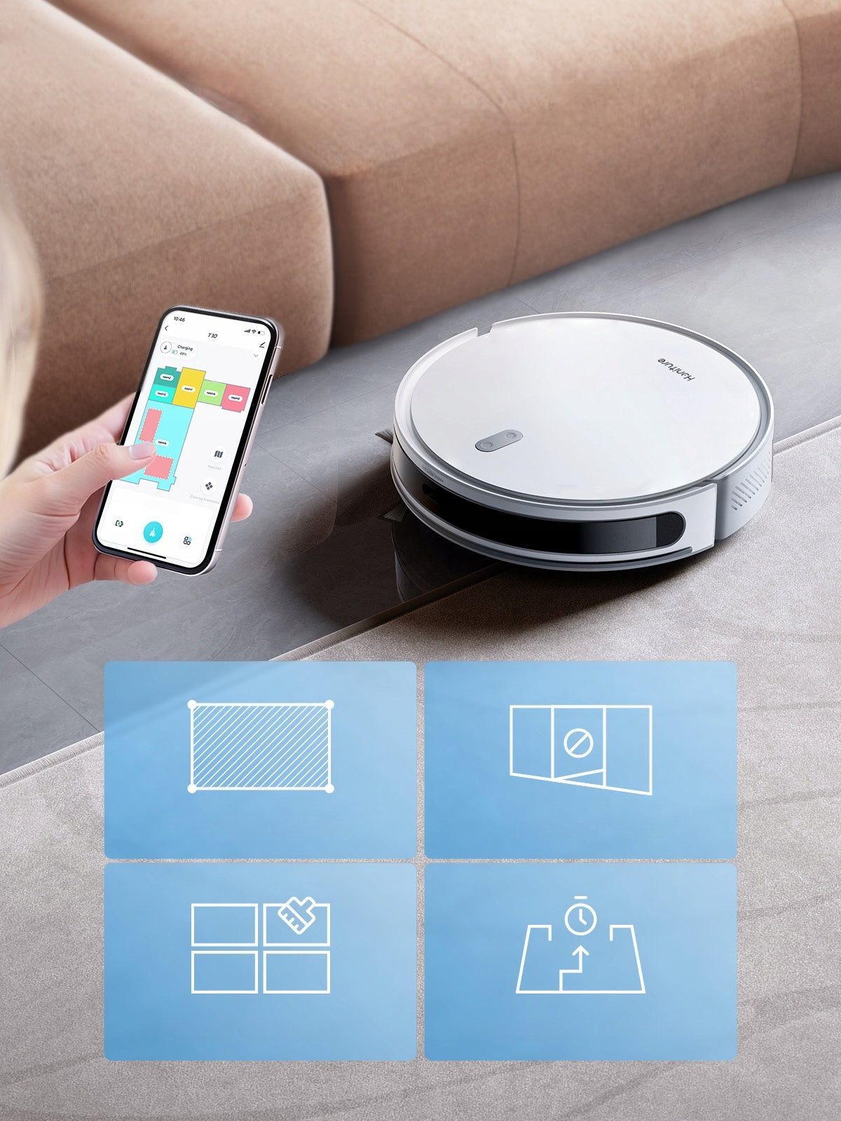 MOPPING ROBOT 3IN1 VACUUMING MOPPING SWEEPING 5KPA 2600MAH Dominant color black