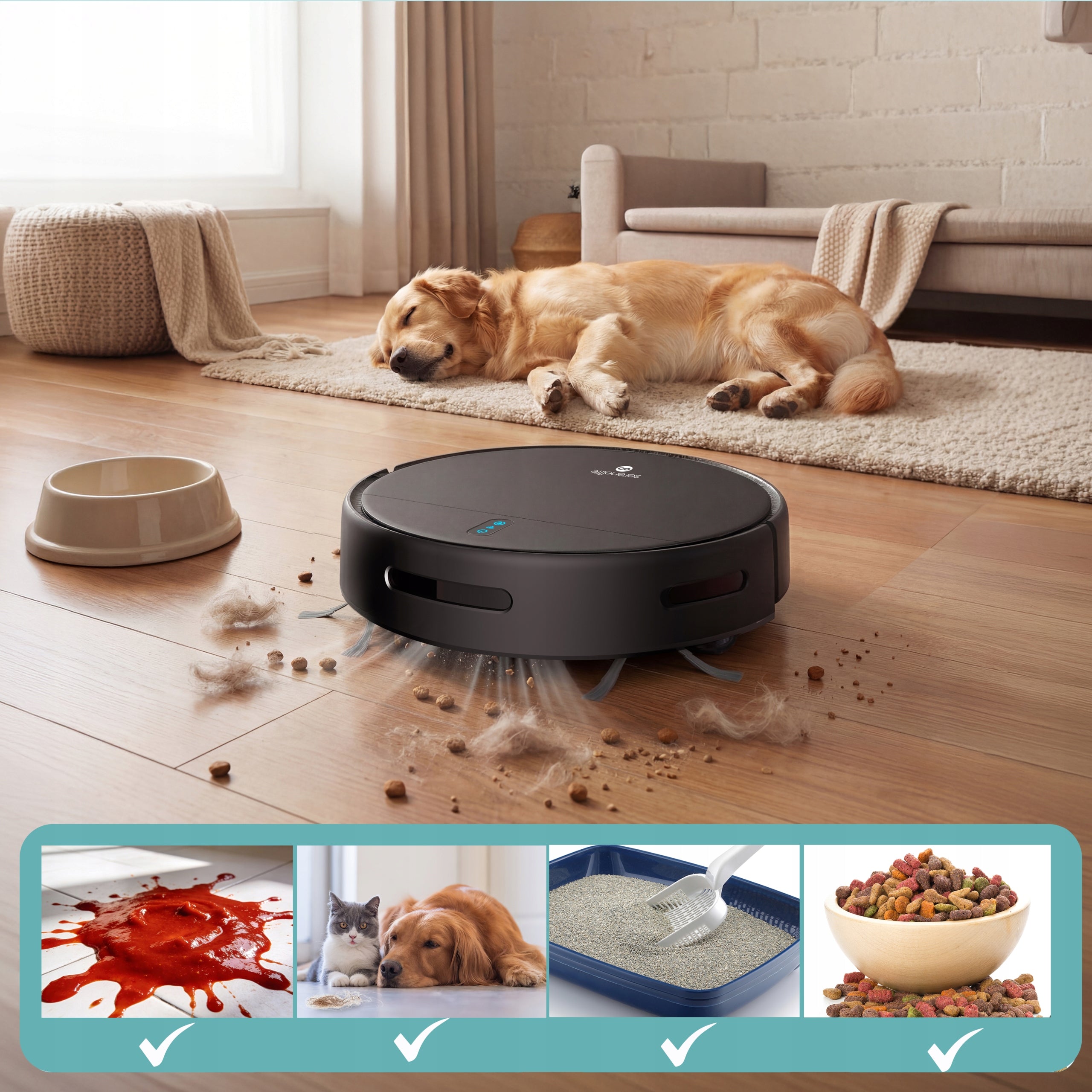 MOPPING ROBOT 3IN1 VACUUMING MOPPING SWEEPING 700PA Model ROBOT SPRZĄTAJĄCY PUCRCVAC100BK
