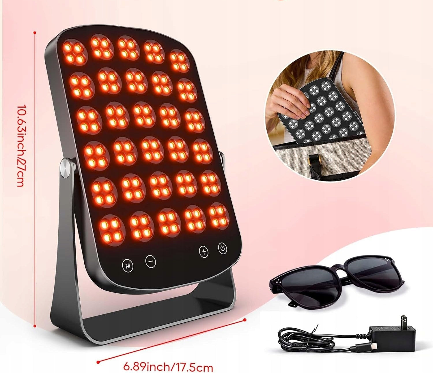 MORFONE 2in1 Lamp with red light + LED mirror 460 590 660 850nm Packaging status original