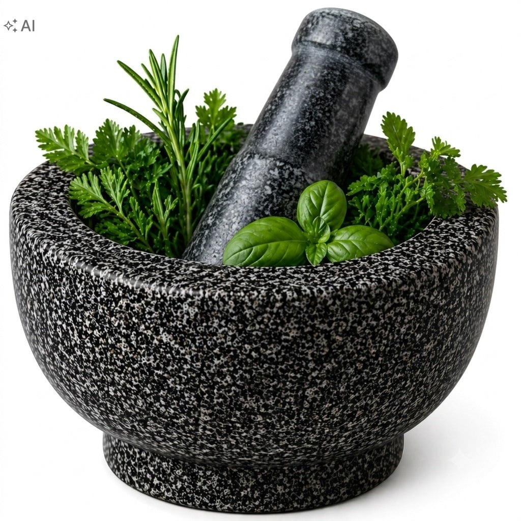 MORTAR STONE GRANITE KITCHEN FOR SPICES MEDICINE PESTLE CREO HOME
