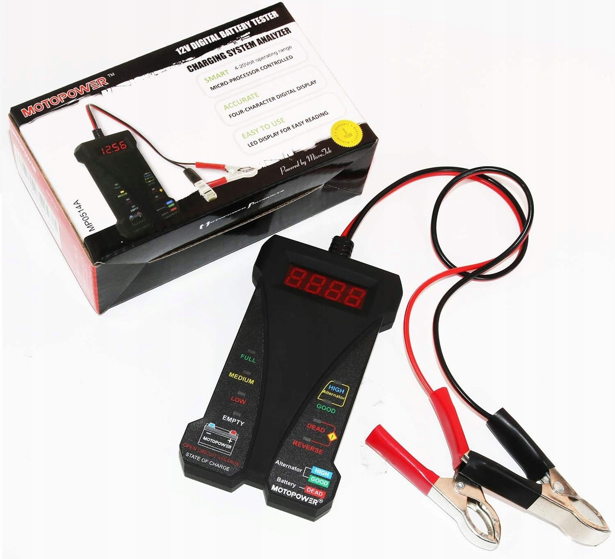 MOTOPOWER Digital Battery Tester 12V Voltmeter Alternator Analyzer Manufacturer code B07VNVKX5S