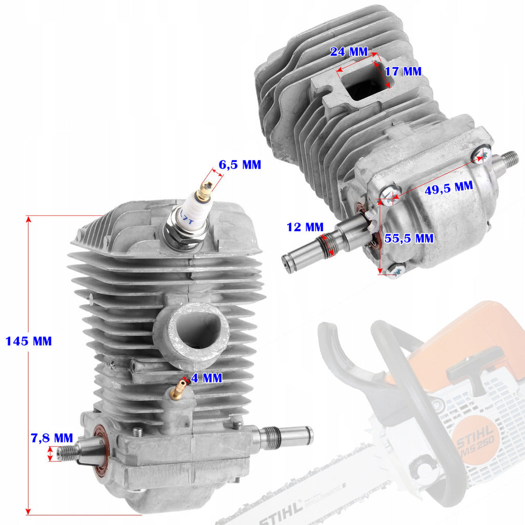 MOTOR COMPLETE CYLINDER PISTON CRANKSHAFT FOR STIHL MS250 MS230 023 025