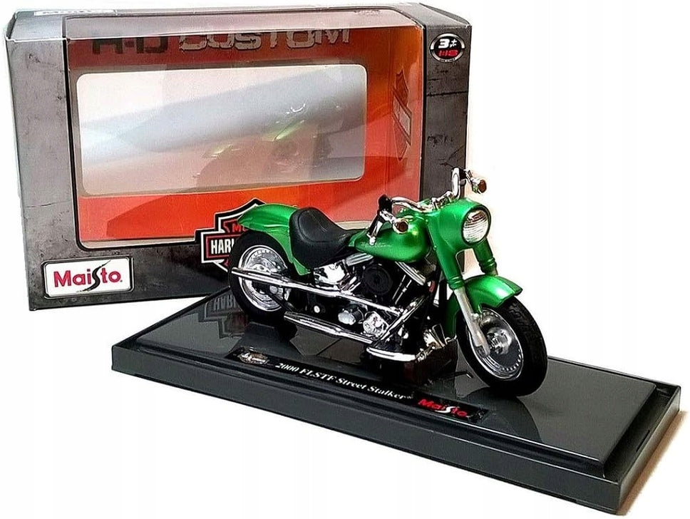 MOTOR HARLEY DAVIDSON FLSTF STREET STALKER 2000 MODEL 1:18 MAISTO FAITHFUL 3+