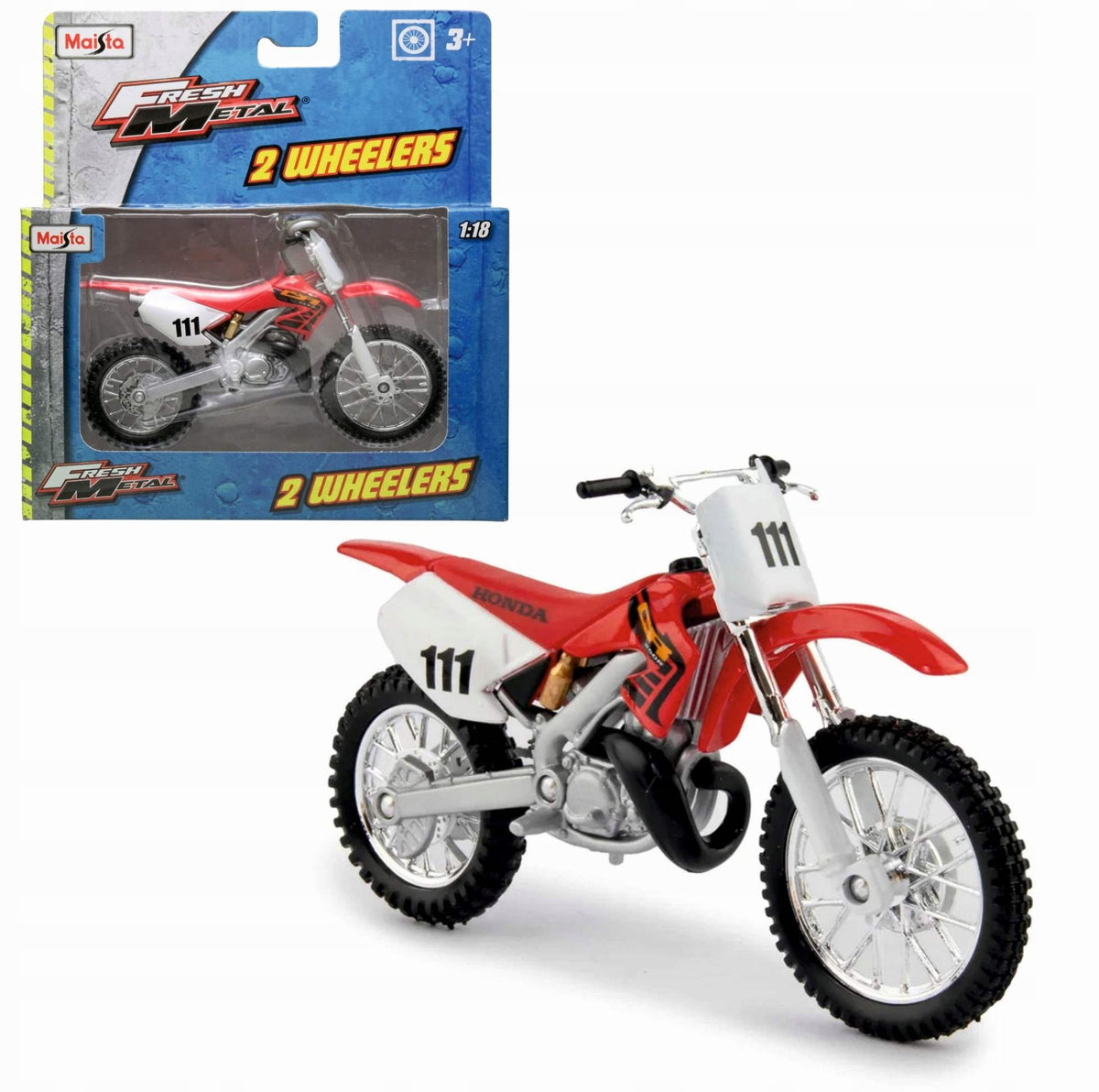 MOTOR Honda CR250R 1:18 SCALE MODEL MAISTO FRESH METAL FAITHFUL MINIATURE