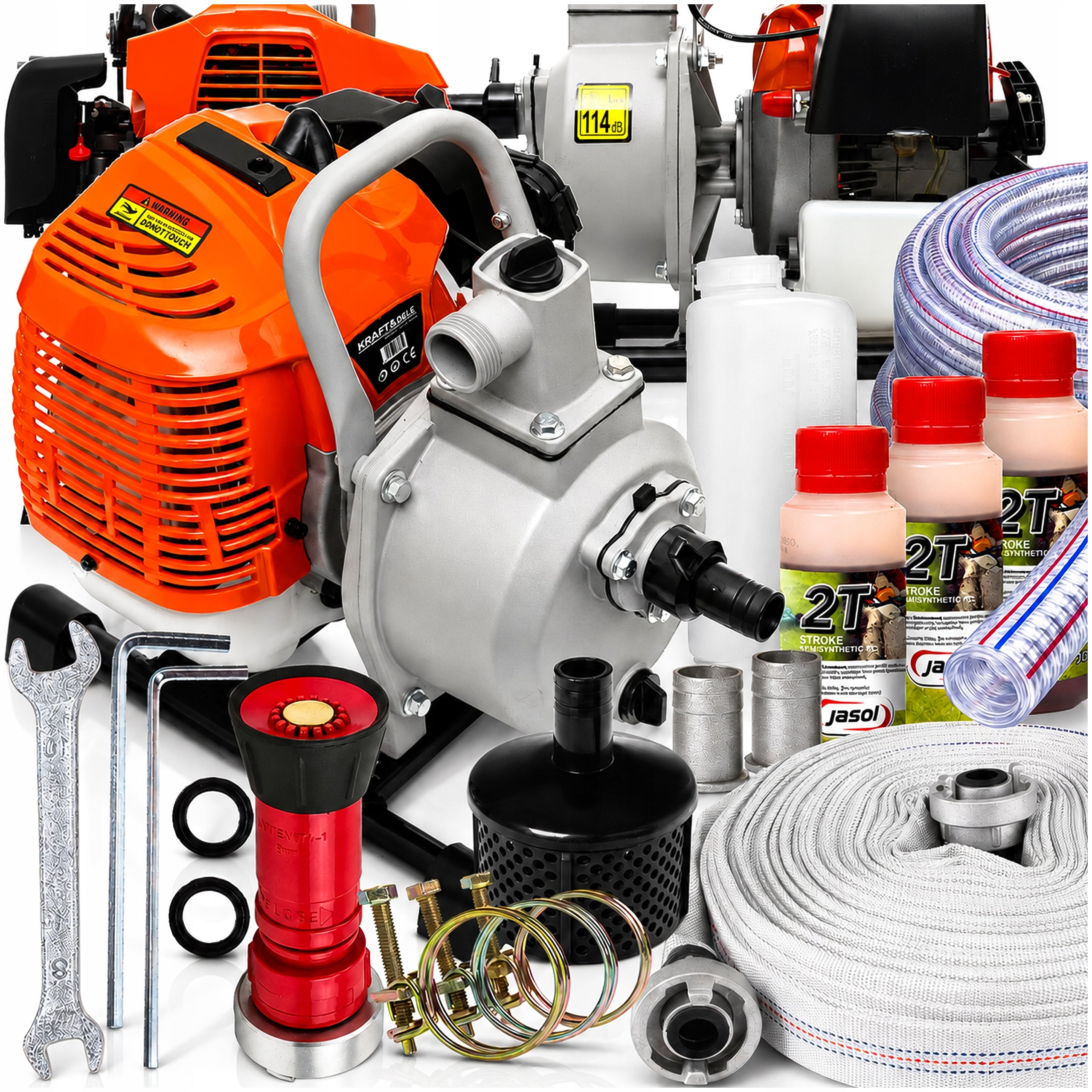 MOTOR PUMP WATER PUMP 1 INCH + HOSES+ELECTRIC GENERATOR+OIL 300L/MIN SET