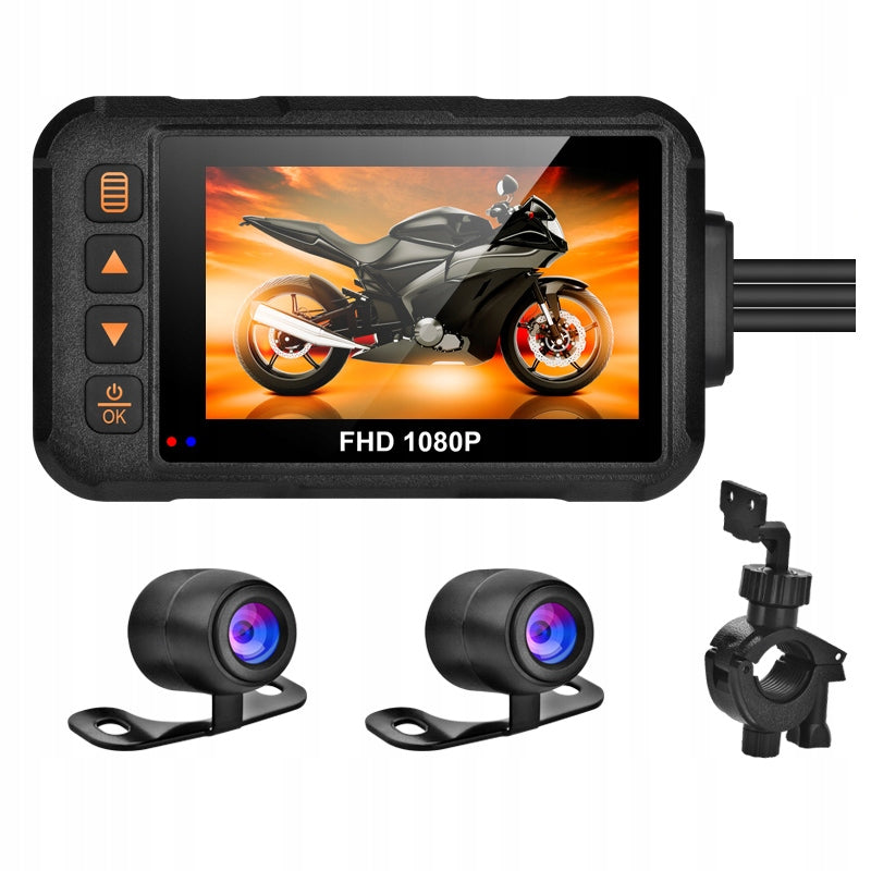 MOTORCYCLE DVR FRONT AND REAR DUAL CAMERA HD IP67 DVR Model Przednia I Tylna PodwóJna Kamera HD IP67 120°