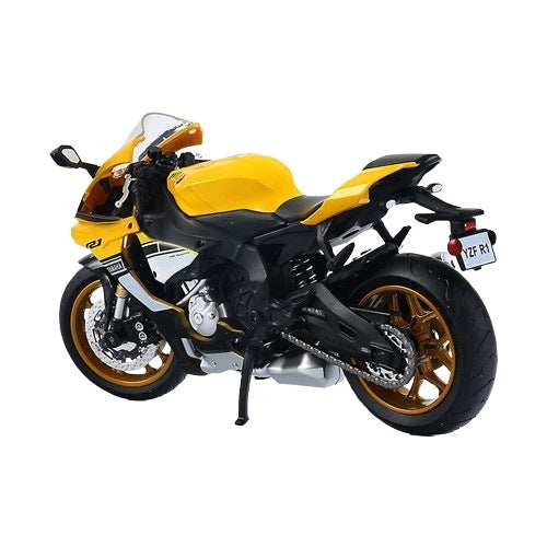 MOTORCYCLE MODEL YAMAHA YZF R1 1:12 METAL ALLOY YELLOW