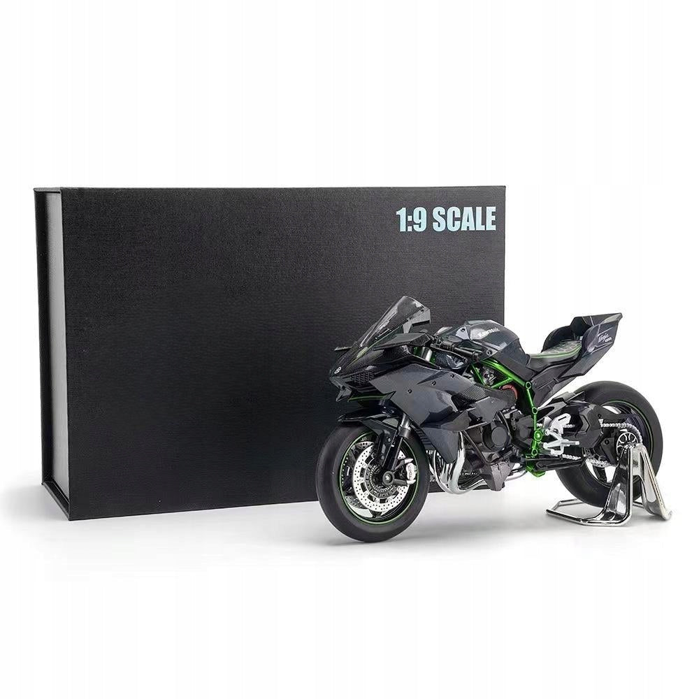 MOTORCYCLE SPORTS TOY RACER MODEL KAWASAKI MINJA H2R 1:9 GREEN Manufacturer code RE-1408 M47 ZIELONY