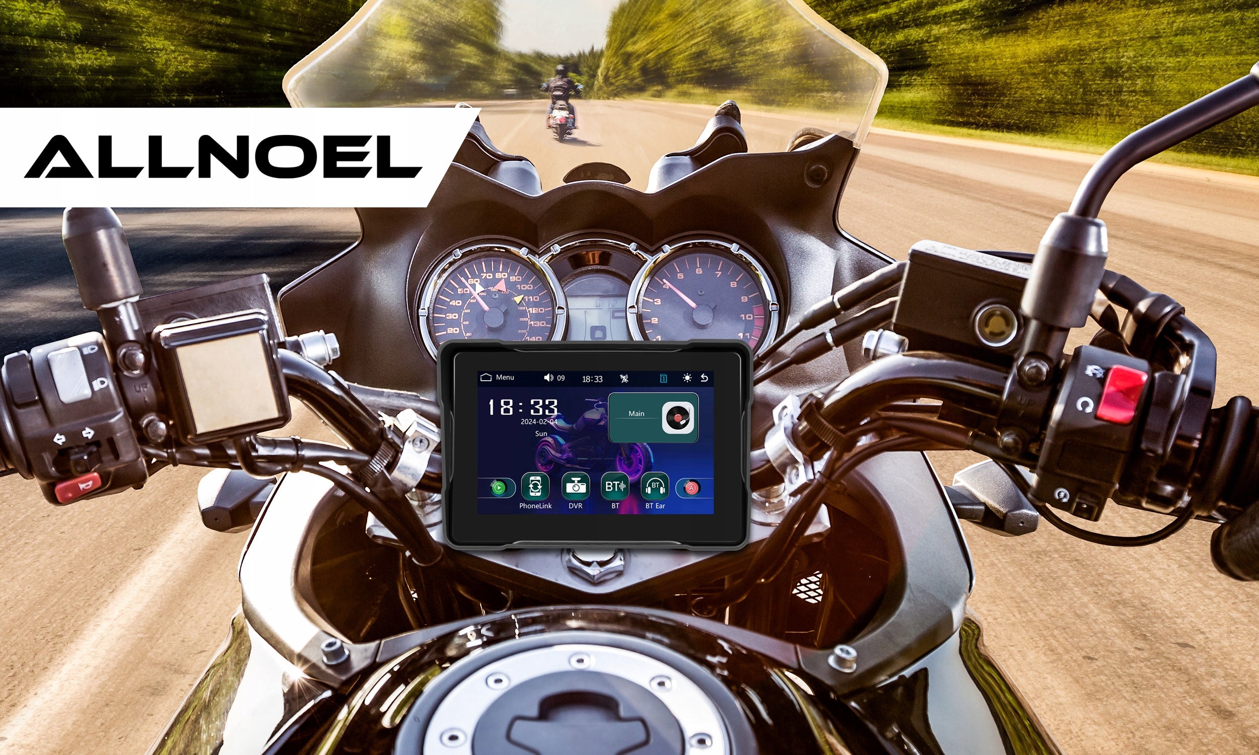 MOTORCYCLE STATION 2 CAMERAS DVR NAVIGATION CARPLAY MIRROR ANDROID AUTO 5" Packaging status original