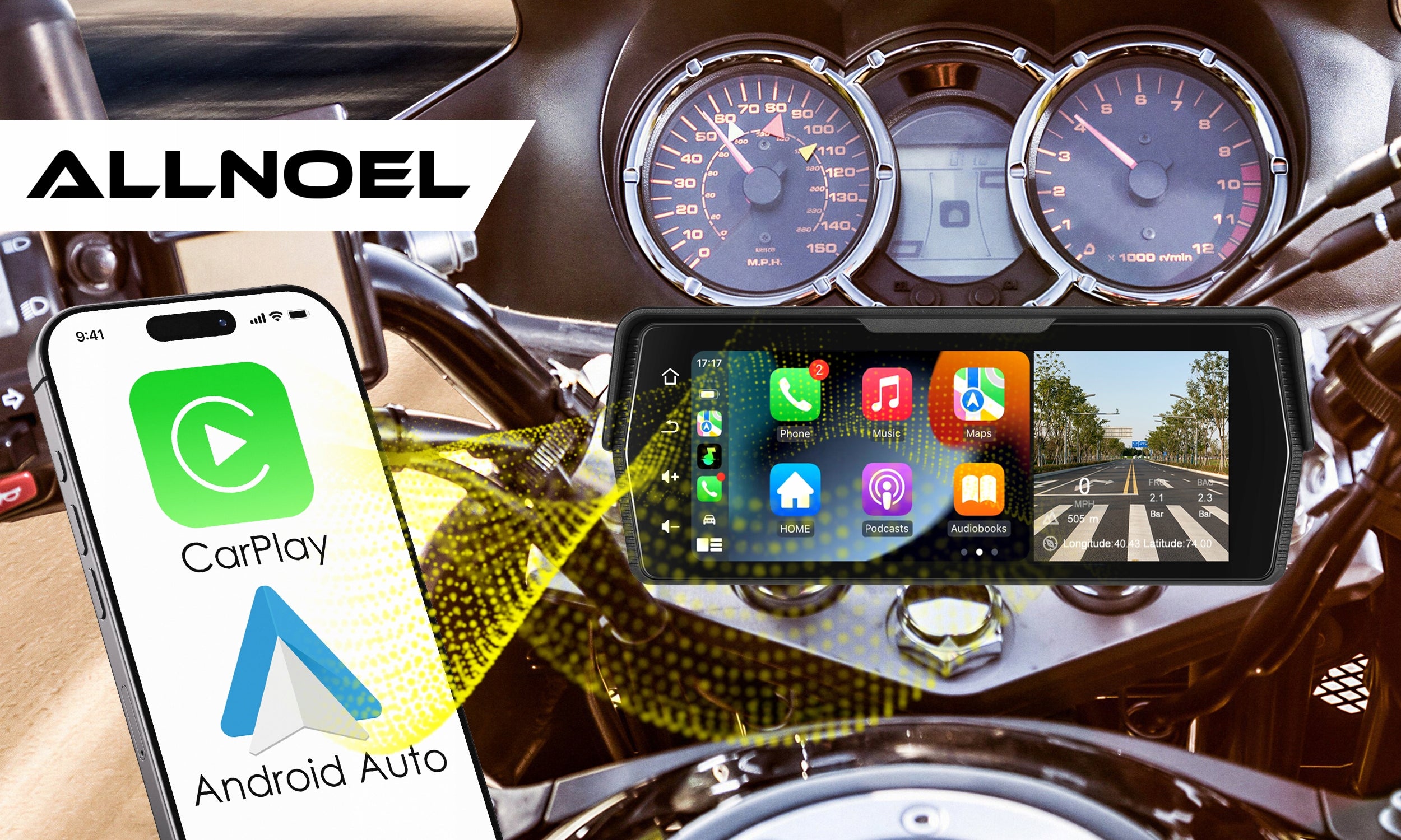 MOTORCYCLE STATION 2 CAMERAS DVR NAVIGATION CARPLAY MIRROR ANDROID AUTO 6,86" Manufacturer code CARPLAY MIRROR ANDROID AUTO 6,86" 002026