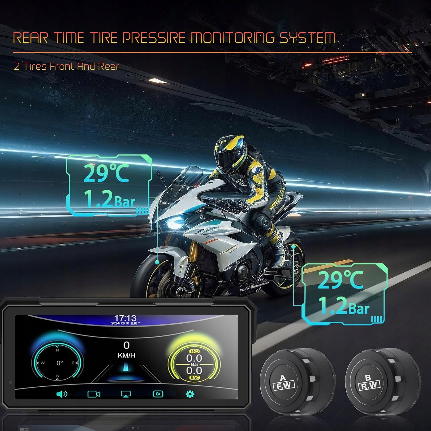 MOTORCYCLE STATION MONITOR ANDROID AUTO APPLE CARPLAY 2 CAMERAS DVR PILOT BT Manufacturer code 656103020782