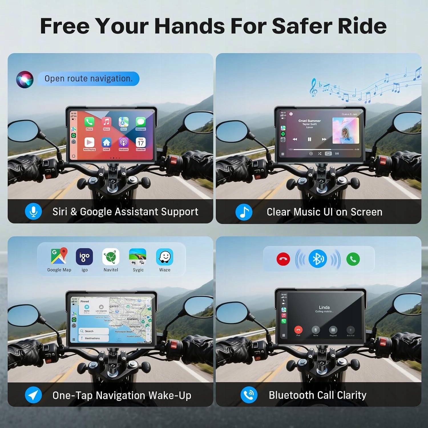 MOTORCYCLE STATION MULTIMEDIA TABLET NAVIGATION CARPLAY ANDROID AUTO BT 7 Brand Home