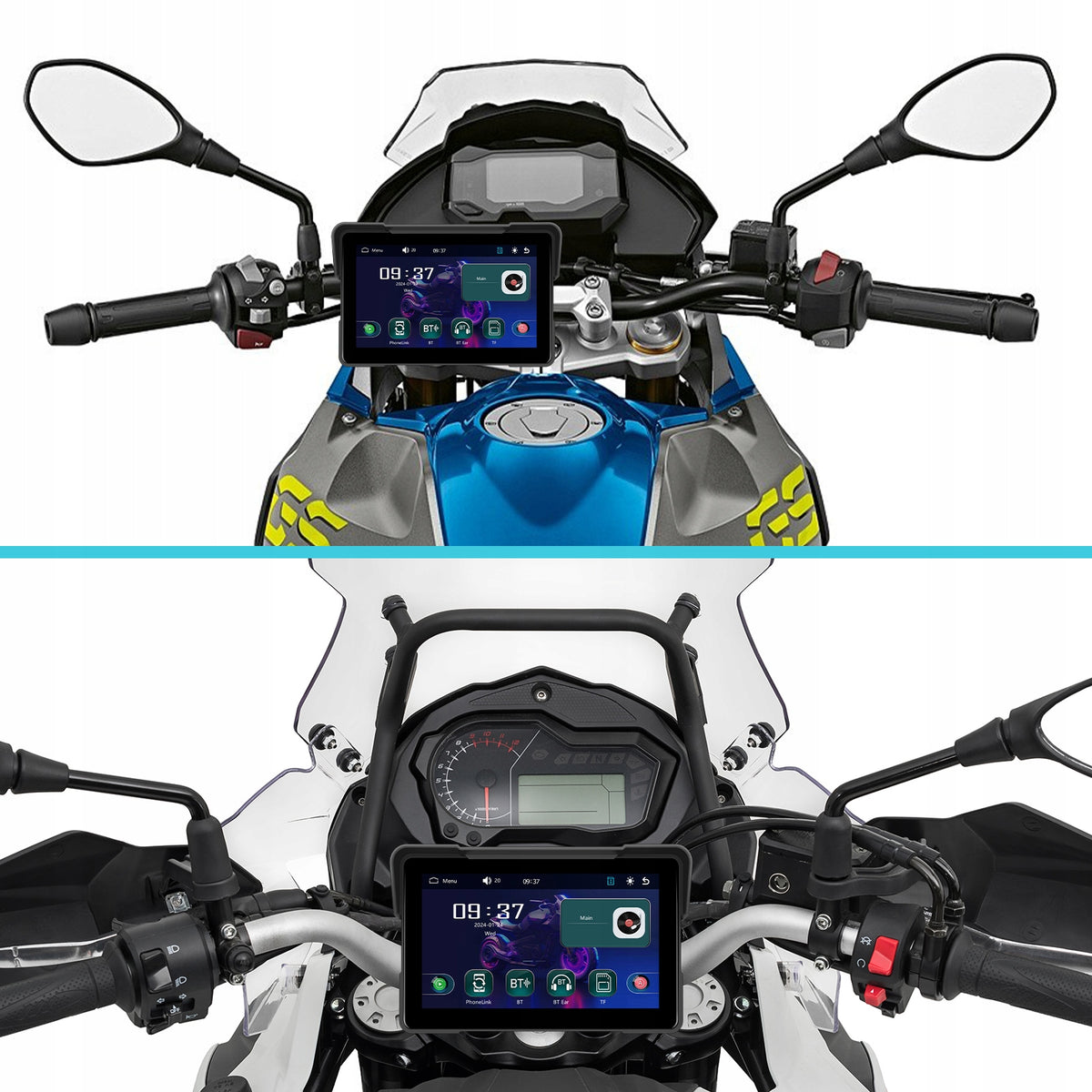 MOTORCYCLE STATION MULTIMEDIA TABLET NAVIGATION CARPLAY ANDROID AUTO BT 7 Manufacturer code Stacja multimedialna na motocykl 7"