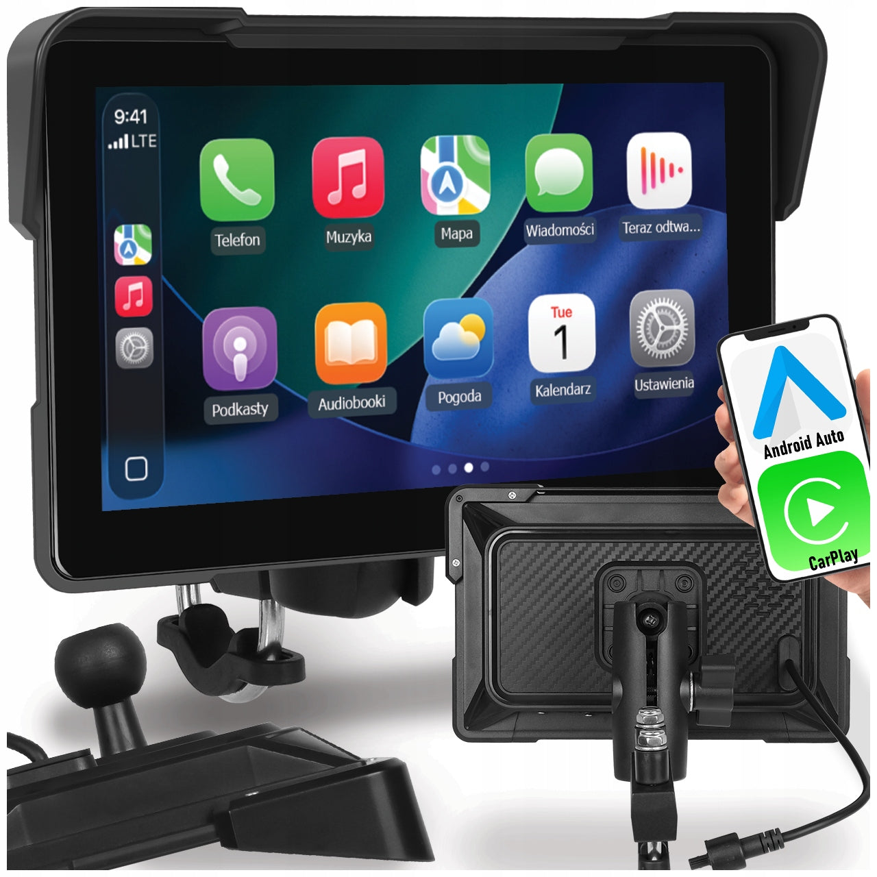 MOTORCYCLE STATION MULTIMEDIA TABLET NAVIGATION CARPLAY ANDROID AUTO BT 7