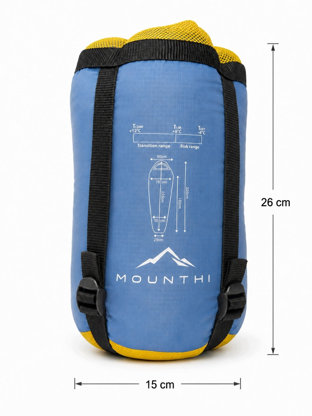 MOUNT HI Tourist Sleeping Bag Mummy Lightweight 720 grams Small with Hood Brand Adventuridge