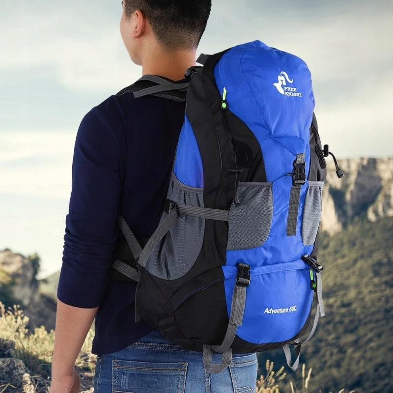 MOUNTAIN BACKPACK FREE KNIGHT BLACK WATERPROOF 50L SPORTS TREKKING BAG Manufacturer code 00063B3