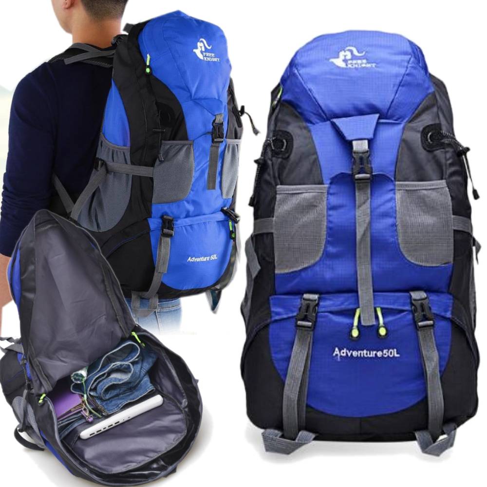 MOUNTAIN BACKPACK FREE KNIGHT BLACK WATERPROOF 50L SPORTS TREKKING BAG